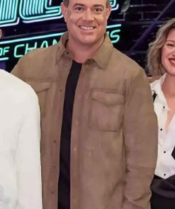 Buy Shop The Voice Carson Daly 2026 Brown Suede Leather Jacket
