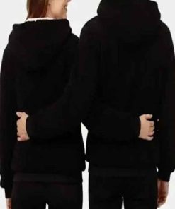 Shop Valentine Day Couples Pink Hearts Hoodie