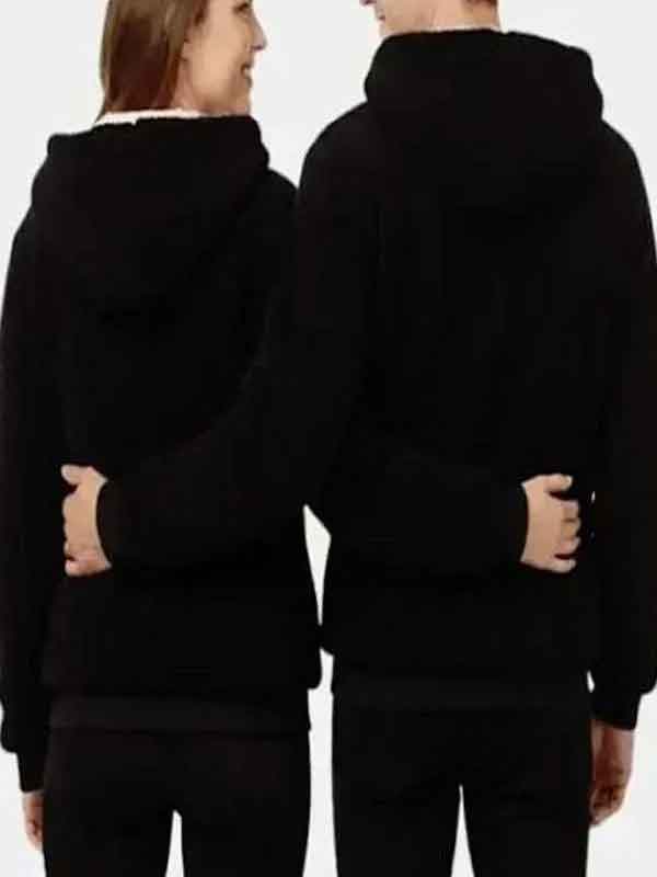 Shop Valentine Day Couples Pink Hearts Hoodie
