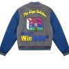 Buy Tern x Winrar Grey and Blue Varsity Jacket