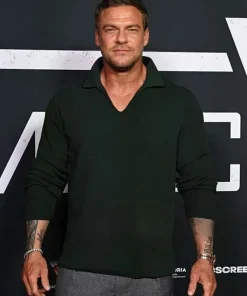 Shop Alan-Ritchson-War-Machine-Australian-Premiere-Green-Sweatshirt
