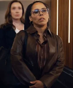 Buy Doc-2026-Gina-Walker-Brown-Leather-Jacket