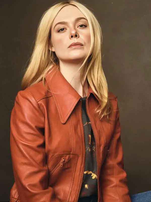 Shop Margo Millet Margo’s Got Money Troubles Elle Fanning Leather Jacket