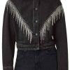 Shop High Potential Morgan Gillory Black Fringe Jacket