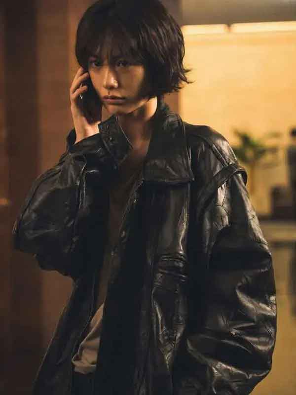 Shop Climax 2026 Im Jin-ah Black Leather Jacket