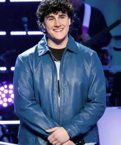 Buy Lucas West The Voice Blue Leather Jacket