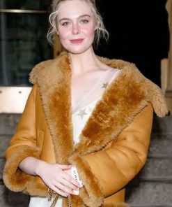 Shop NYC 2026 Elle Fanning Brown Jacket