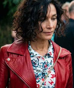 Shop Nicole Grimaudo Solo Mio 2026 Red Leather Jacket