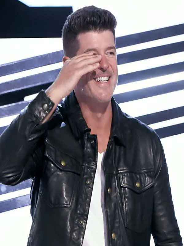 Shop Robin Thicke The Masked Singer US Leather Jacket