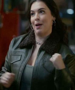 Shop Shrinking S03 Isabella Gomez Leather Jacket