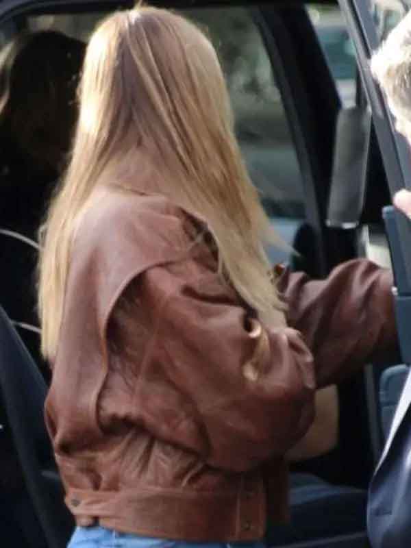 Buy Super Bowl Olivia Ponton Brown Distressed Leather Jacket
