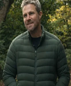 Shop Stephen-Amell-The-Borderline-2026-Green-Puffer-Jacket