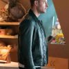 Shop Tracker S03 Justin Hartley Green Leather Jacket