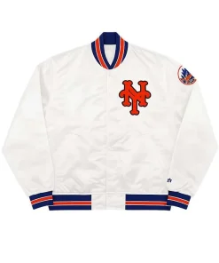 Buy 1980s-NY-Mets-White-Bomber-Varsity-Jacket