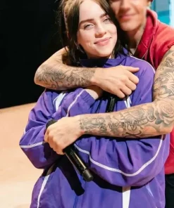 Shop Billie-Eilish-Music-Festival-Coachella-Purple-Track-Jacket