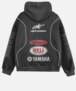 Shop Yamaha-Black-Pullover-Alpinestars-Moto-Hoodie