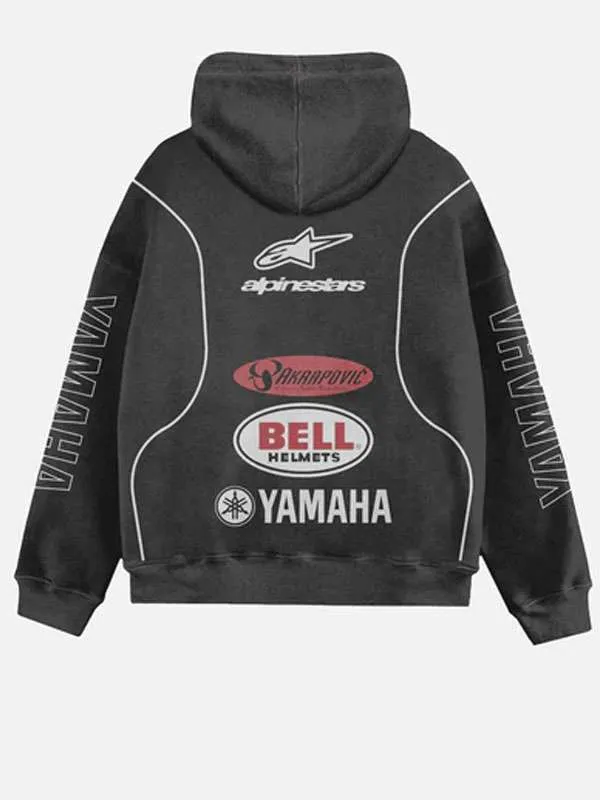 Shop Yamaha-Black-Pullover-Alpinestars-Moto-Hoodie