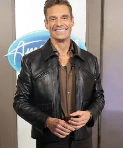 Shop Ryan-Seacrest-American-Idol-Black-Leather-Jacket