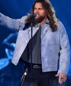 Shop American-Idol-Season-23-Chris-Tungseth-Blue-Wool-Jacket