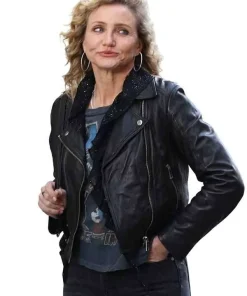 Shop Cameron-Diaz-The-Sham-Black-Biker-Leather-Jacket