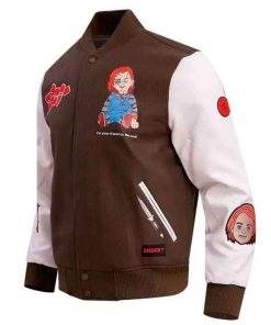Shop Mens Brown Chucky Varsity Jacket