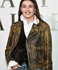 Shop NYFW Diana Silvers Brown Leather Jacket