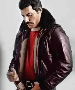 Shop Freddie Mercury Brown Shearling Leather Jacket