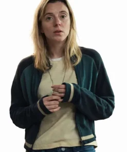 Shop Rina-Movie-Heel-Monika-Frajczyk-Green-Varsity-Jacket