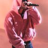 Shop Justin Bieber Coachella SKYLRK Pink Hoodie