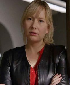 Shop Kristin Sims The Brokenwood Mysteries Black Leather Jacket