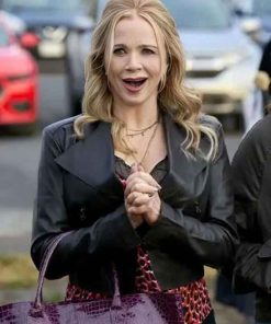Shop Lauren Holly Broad Trip Black Leather Jacket