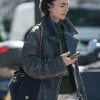 Buy 2026-Lily-Collins-Black-Leather-Jacket
