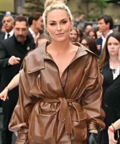 Buy Lindsey Vonn F1 World Premiere Brown Leather Jacket