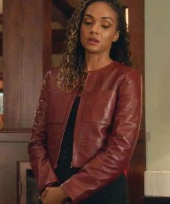Shop Mekia Cox The Rookie Nyla Harper Brown Jacket