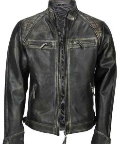 Shop Men Black Vintage Distressed Jacket