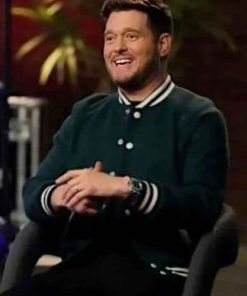 Shop Michael Buble The Voice S29 Green Varsity Jacket