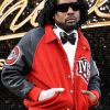 Shop 2026 Michael Movie Premiere Rapper Wale Red and Black Varsity Jacket