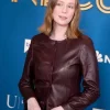 Shop Hannah-Einbinder-2026-Brown-Leather-Jacket