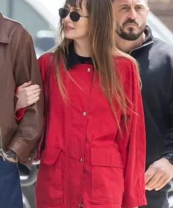 Shop NYC-2026-Dakota-Johnson-Red-Jacket