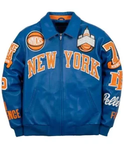 Shop Pelle-Pelle-New-York-Knicks-MB-Blue-Bomber-Leather-Jacket