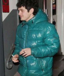 Shop Harold Pinter Theatre 2026 Noah Jupe Teal Hooded Puffer Jacket