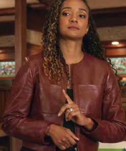 Buy Mekia Cox The Rookie Nyla Harper Brown Leather Jacket
