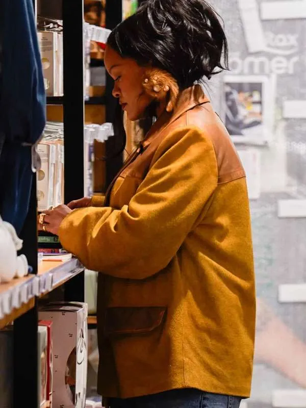 Buy Rihanna-2026-Miu-Miu-Suede-Jacket