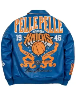 Buy New-York-Knicks-Pelle-Pelle-Blue-Leather-Jacket