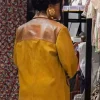 Shop Rihanna-Paris-2026-Mustard-Miu-Miu-Suede-Jacket
