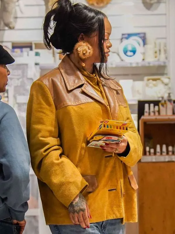 Shop Paris-2026-Rihanna-Miu-Miu-Suede-Jacket
