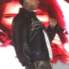 Buy American-Singer-Tyga-Coachella-Black-Leather-Bomber-Jacket