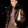 Shop Hailey-Bieber-Fur-Leather-Jacket