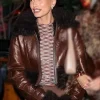 Buy Street-Style-Hailey-Bieber-Brown-Fur-Jacket