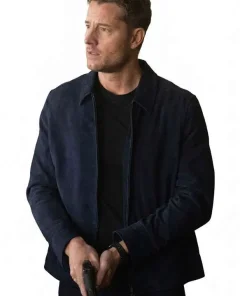 Shop Tracker-Justin-Hartley-Blue-Suede-Jacket